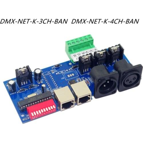 DMX512 Decoder Controller DMX-NET-K-3CH-BAN DC12V-24V Dimmer for RGB LED Strip Lamp Light