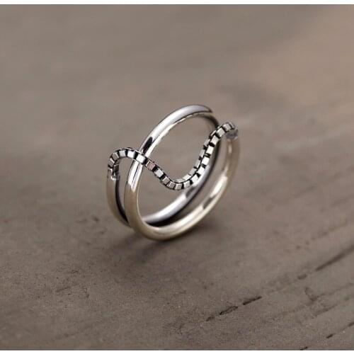 Two layer chain Ring ,Thomas Style Soul Jewelry Good Jewerly For Women Men ,2020 Ts Gift In 925 Sterling Silver,Super Deals