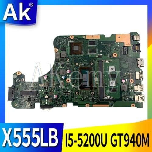 EDP X555LB Mainboard X555LD REV 3.3 For Asus X555LJ X555LF X555LB X555LP laptop motherboard cpu 4G-RAM i5-5200u GT940M/2GB