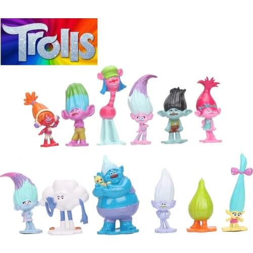 Hasbro Series 12pcs/set Trolls Action Toys Branch Critter Skitter Figures Trolls Children Action Figure Toy