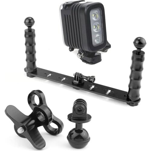 F18282-B Handheld Selfie Monopod Diving Underwater Mount +TMC LED Fill Light for GoPro 3/3+/4 5 SJ4000 SJ5000 SJ6000 Camera