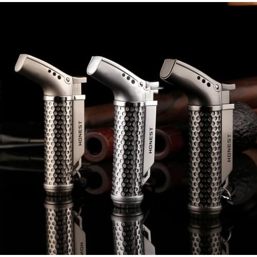Outdoor Mini Spray Gun Jet Butane Torch Turbo Lighter 1300C inflatable Gas Stainless Steel Military Windproof Cigar Lighter