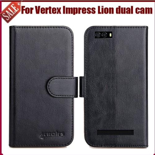 Hot Sale! Vertex Impress Lion dual cam (3G) Case New Arrival 6 Colors High Quality Flip Leather Protective Cover Case Phone Bag