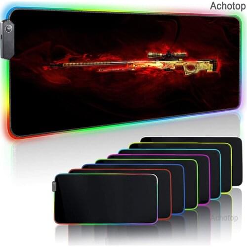 AWP RGB Gaming Mouse Pad Large Colorful Luminous for PC Computer Laptop LED Light Desk Mat CS GO Gamer Keyboard pad with backlit