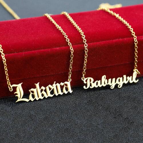Custom Stainless Steel Personalized Private Custom Necklace Name Number Clavicle Chain Female Pendant Accessories Necklace