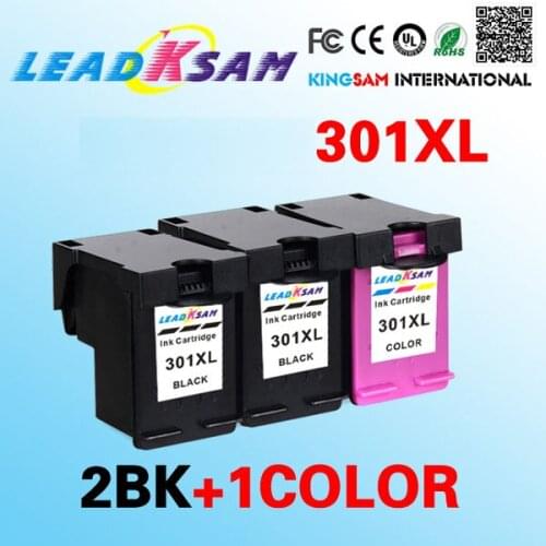 2BK+1COLOR leadksam Ink Cartridge compatible for hp301 301XL Deskjet 1000 1050 2050 3000 3050