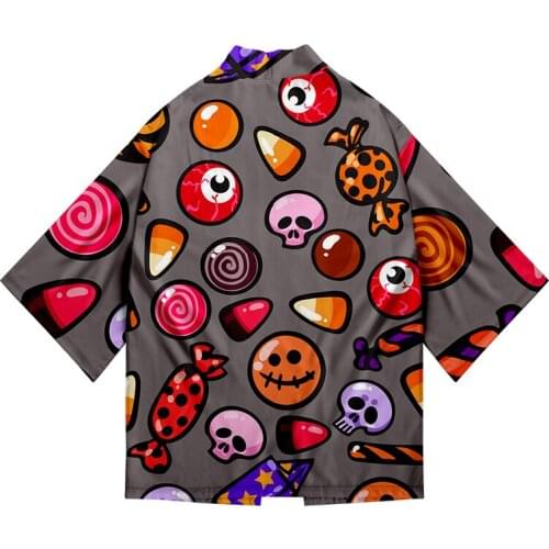 3d Print Colorful Sugar Kimono Fashion Hip Hop Shirt Men Seven Point Sleeve Tops Casual Sport Unisex Cardigan Jackets Streetwear