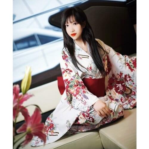 Japanese Yukata Coat Spring Summer Kimono Mujer Cardigan Woman Stage Dance Performance Outer Garment