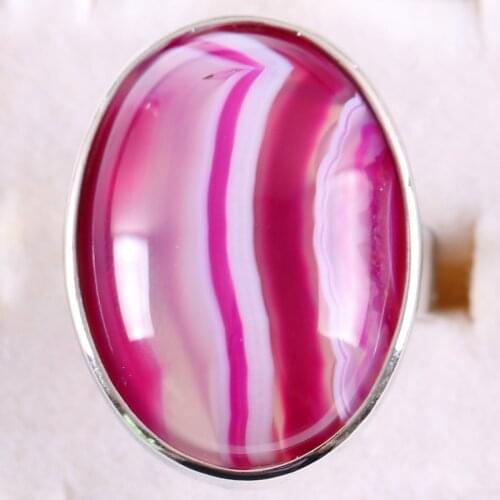 Ring Natural Stone Oval CAB Cabochon Bead Purple Veins Onyx Adjustable Finger Ring Jewelry For Men Women Gift Z144