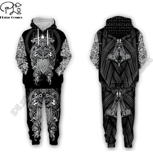 Men for women Viking tattoo 3d all ove Printed Set hoodie Unisex streetwear hip hop Tracksuit Cosplay costumes style-4