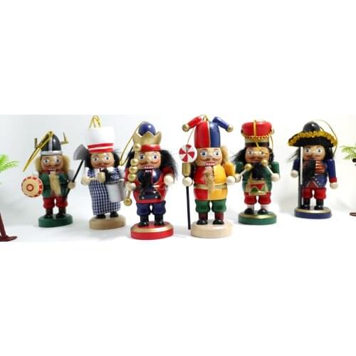 Free shipping puppets doll toy 10CM Nutcracker children wood Christmas puppets gift 6 pcs/lot HT004