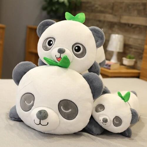 45/65cm Cute Baby Panda with Bamboo Plush Toys Stuffed Animal Doll Cartoon Soft Sleep Pillow Cushion Girls Lovers Birthday Gifts