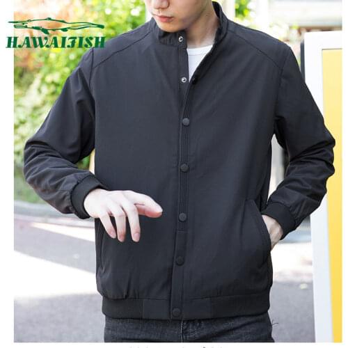 Hawaifish brand Mens jacket 2021 new mens stand collar spring and autumn bomber business casual jacket suit plus size 6XL 7XL