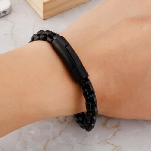 New Japanese and Korean style personality mens titanium steel bracelet retro box chain chain motorcycle chain bracelet