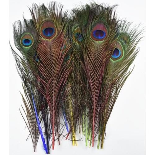 50Pcs/Lot Natural Dyed Peacock Feathers for Crafts Peacock Decor Feather Plume Decoration Wedding Home Decoration Accessories