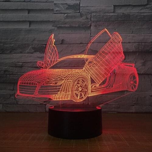 Scissors Door Supercar 7 Color Led Night Lamps For Kids Touch Led Usb Table Lampara Lampe Sleeping Nightlight 3d Lamp Drop Ship