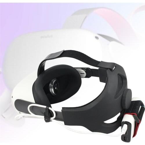 Adjustable Headband w/ Battery Fixing Strap Reduced Pressure Head Band for Oculus Quest 2 VR Glasses Accessories