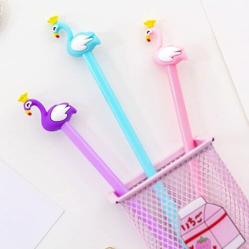 30pcs Kawaii Pen Lot Cute Crown Swan Gel Pens for School Supplies Girl Gift Style Korean Stationery Kids Prizes Cute Things Item