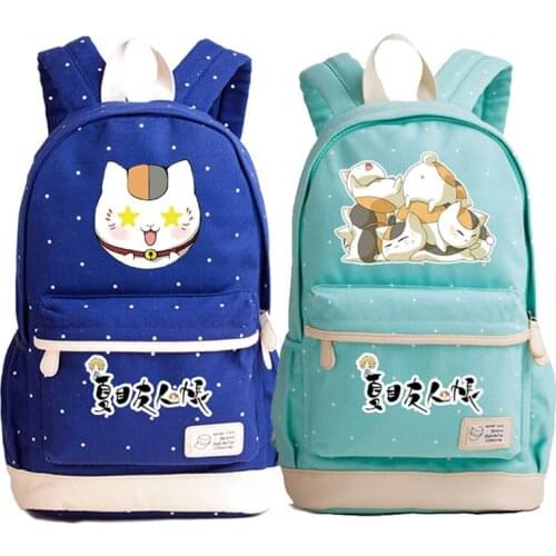 Natsume Yuujinchou Cat Neko Backpack Dot Point School Teenagers Student Book Travel Laptop Girl Boys Bags Rucksack