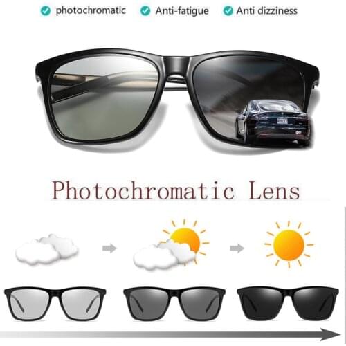Polarized Photochromatic Sunglasses For Men Retro Driving Vintage Fashion Shades Transition Chameleon All-Weather Changing Lens
