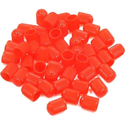 Uxcell 50Pcs Red Plastic Tire Air Valve Stem Caps Tyre Wheel Rims Dust Cover for Car, 50 Pack