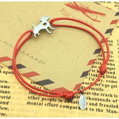 Wish Bracelet Love Stainless Steel Charm Lucky Bracelet 316L Stainless Steel Pendant Adjustable String Bracelet