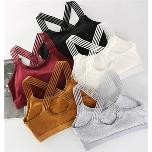 Womens Crop Top Sexy Bra Comfortable Without Steel Ring Bra Sports Tube Top 5 Color Special Shoulder Strap top sin tirantes