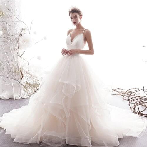 Shoulder Straps V-neck Backless Princess Wedding Dresses Plus Size Aliexpress Online Shop Vestido De Casamento