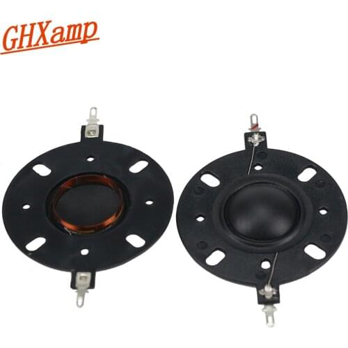 GHXAMP 25.4mm Voice coil Black Horn Tweeter Silk diaphragm film treble 8OHM 25.5 Core 6OHM 8OHM Speaker Repairs 1 Pair