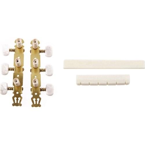 1 Set Classical Guitar Tuning Keys Pegs Machine Heads Tuner With 6 String Classical Guitar Bone Bridge Saddle And Nut