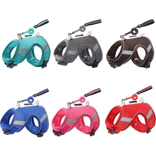 1PC Pet Harness and Leash Set Summer Breathable Mesh Reflective Safe Walking Vest For Small Dogs And Cats Chest Strap