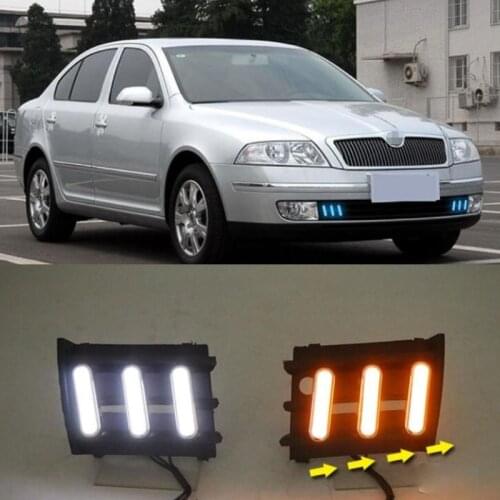 2PCs/set For Skoda Octavia A5 2007 2008 2009 waterproof daylight Car styling Daylight Daytime Running light led drl