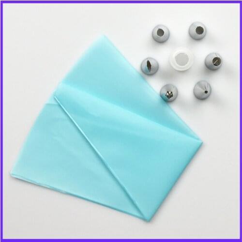 8 PCS/Set Silicone Kitchen Accessories Icing Piping Cream Pastry Bag + 6 Stainless Steel Nozzle Set DIY Cake Decorating Tips Set