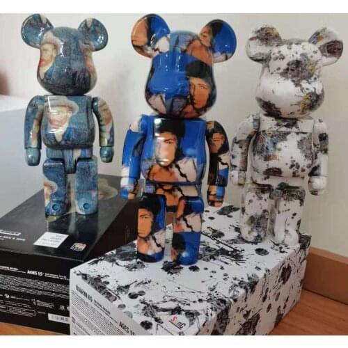 Bearbricklys 400% 28cm Andy Boxing Pvc Action Figures Blocks Bear Doll Decoration Models Toys