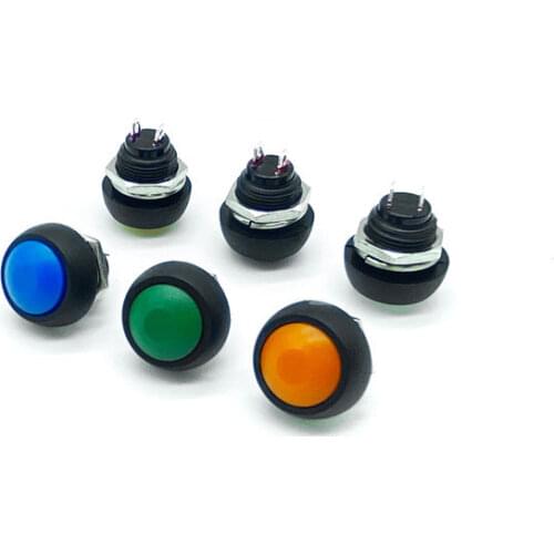 Free shipping 5PCS PBS-33B 12MM small black non-locking switch button switch waterproof switch self-resetting