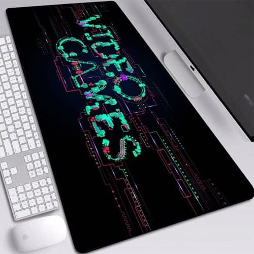 Big Black Mouse Pad Simple Text High-end Rubber Precision Hemming Mats XXL Game Gamer Computer Mice Mat Provide Comfort