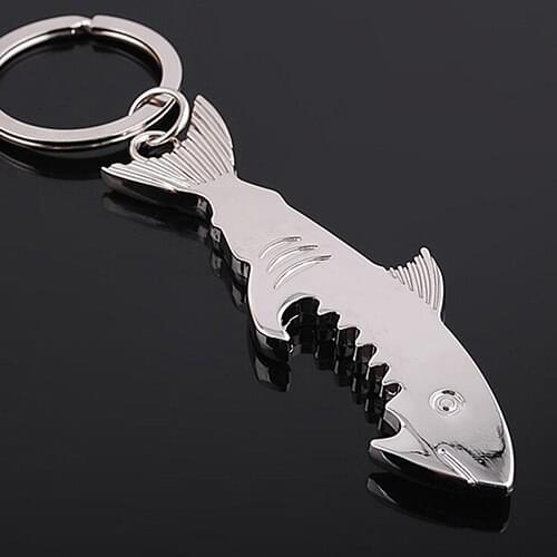 Big Shark Key Ring Keychain Bottle Opener Alloy Versatile Keyfob Keyring 7DQT