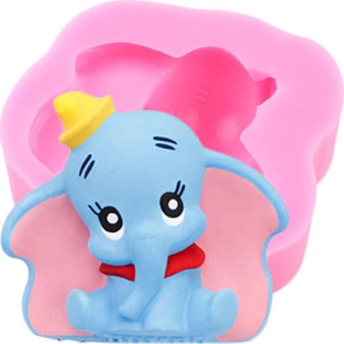 Disney Cartoon Elephant Silicone Mold Animal Chocolate Fondant Cake Decorating Tool Soap Resin Aromatherapy Candle Plaster Mould
