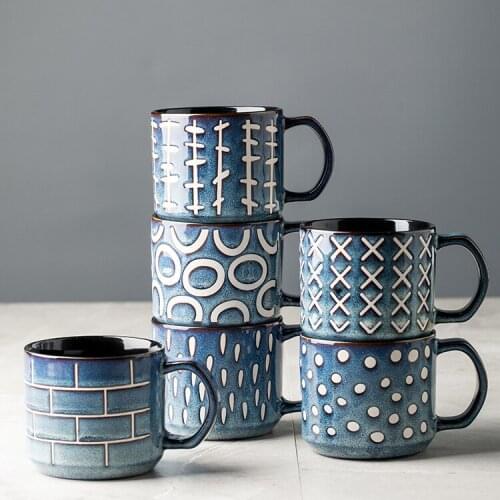 European Retro Ceramic Mug Coffee Cup Ceramic Large Cute Cups Travel Eco Friendly Tazas Para Cafe Water Bottle Home Bb50