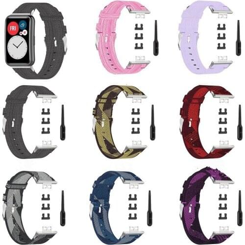 Canvas Nylon Watchband for HUAWEI Watch Fit TIA-B09 Replacement stripe Sports Bracelet Strap for huawei fit Smart watch band