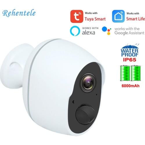 Tuya Wireless WiFi Surveillance Camera Waterproof Smart IP Camera WiFi Outdoor Battery Night Vision Security CCTV 2MP