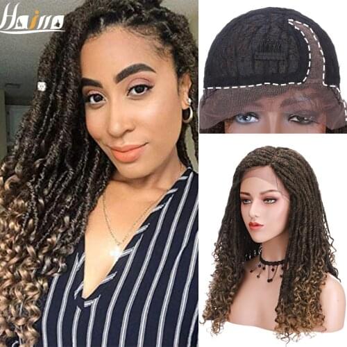 HAIRRO Synthetic 25'' Faux Locs Braid Hair Straight Dreadlock Wig Synthetic Soft Faux Locs Wigs Braiding Crochet Twist Hair Wigs