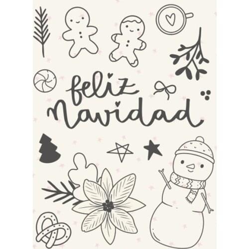 Spanish snowman stamp Clear Stamp for Scrapbooking Transparent Silicone Rubber DIY Photo Album Decor 7878