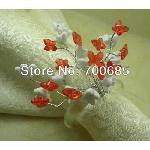 Napkin rings in acrylic flower, napkin holder for wedding