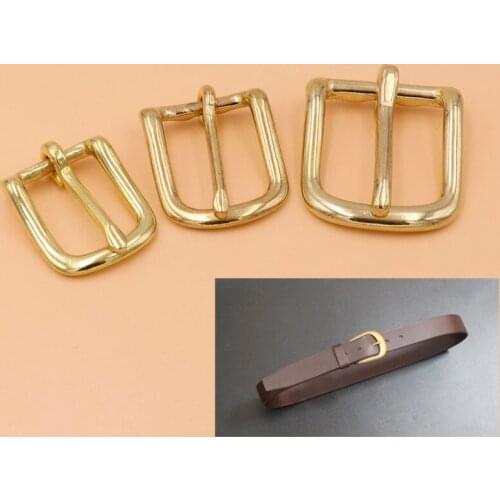 Brass Metal Belt Buckles Leathercraft Hardware Pin Buckle For Belt Clothes bag Webbing DIY Sewing Accessories