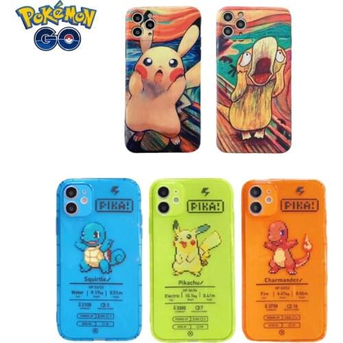Pokemon Pikachu psyduck Cute Phone Case For iphone 11 11 Pro Max 7 8 plus X XR XS Max SE2 2021 Funny Anime Cartoon Soft Cases