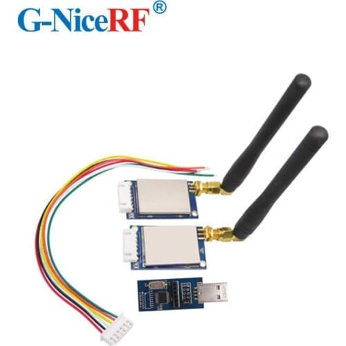2PCS 433MHz TTL Interface GFSK Wireless RF Transceiver Module SV611+ 2PCS Elbow Rod Antenna+ 1PC TTL USB Bridge Board