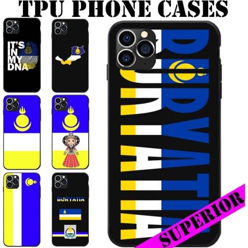 For XIAOMI 5 6 8 9 MAX MIX NOTE LITE PRO CC SE Buryatia Buryat Flag Coat Of Arms Map Theme Soft TPU Phone Cases