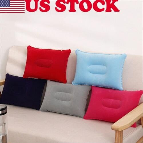 Inflatable Pillow Travel Air Cushion Beach Car Plane Head Rest Support