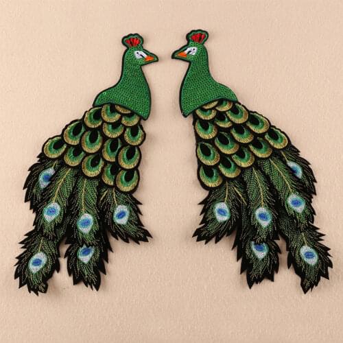 2pcs Sew on Patches Sequins Appliques DIY Accessory for Clothes Kids Decoration Sequin Patches Large Bird Patch